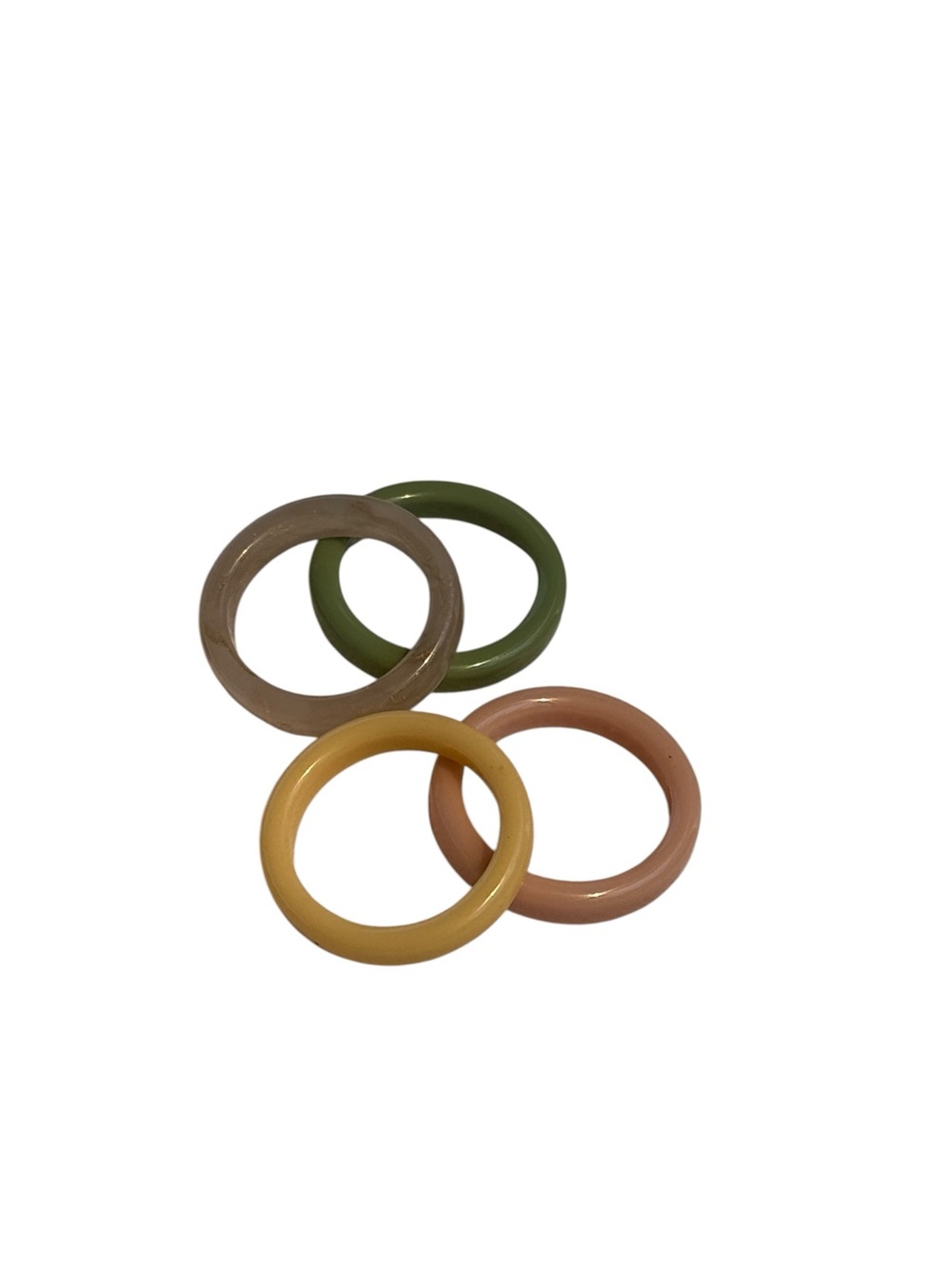 Madewell Resin Ring Set in Olive, Mustard, Blush, and Taupe